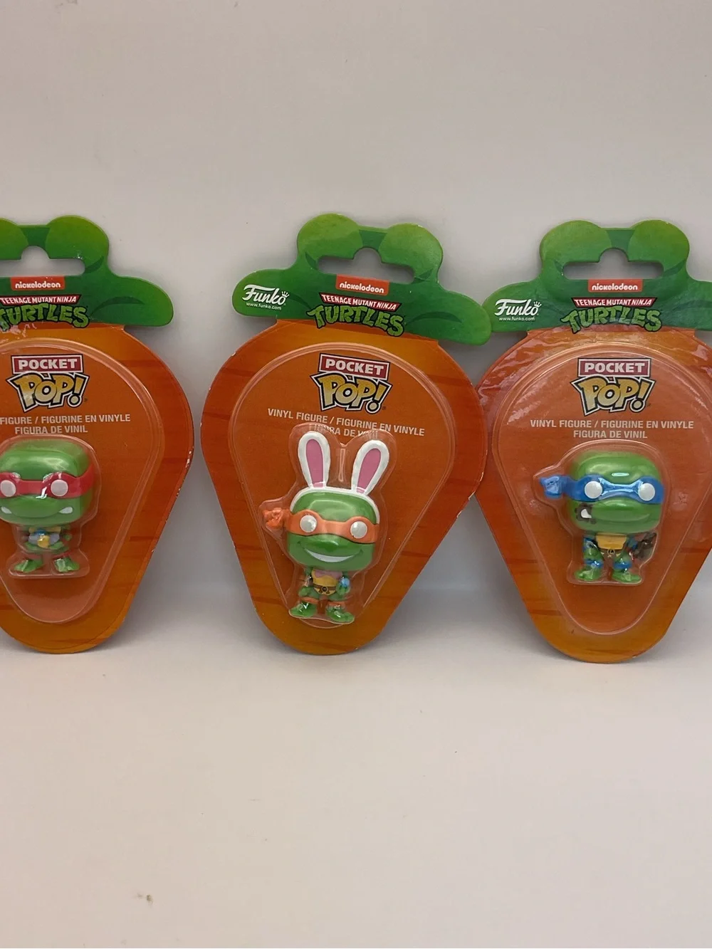 Funko Pop (x3 Bundle) NWT Pocket Pop Easter Carrot TMNT Raph, Mikey, Leo